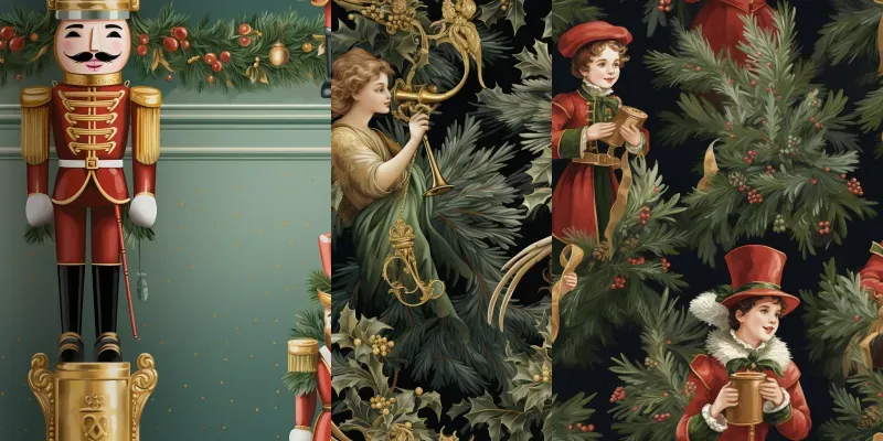 Traditional Seamless Christmas Wallpapers generated by undefined