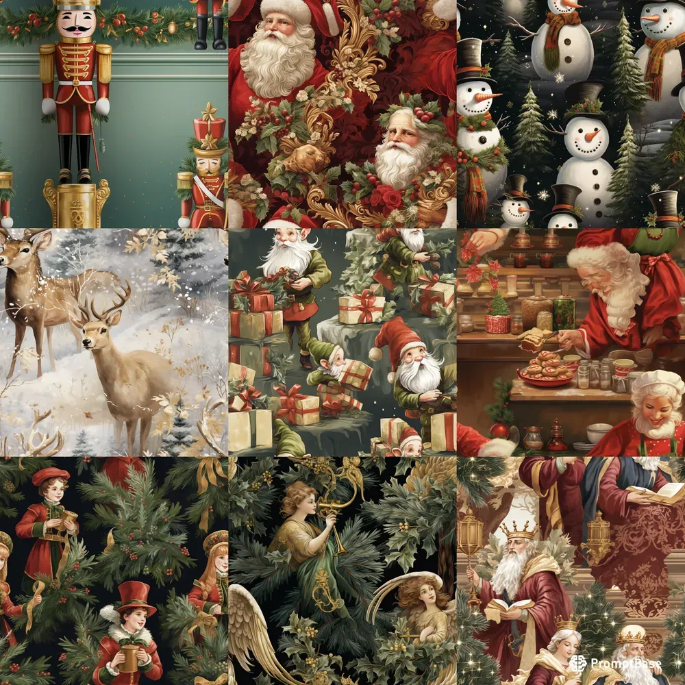 Traditional Seamless Christmas Wallpapers