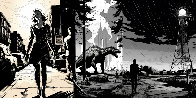 Black And White Comics Noir Style generated by undefined