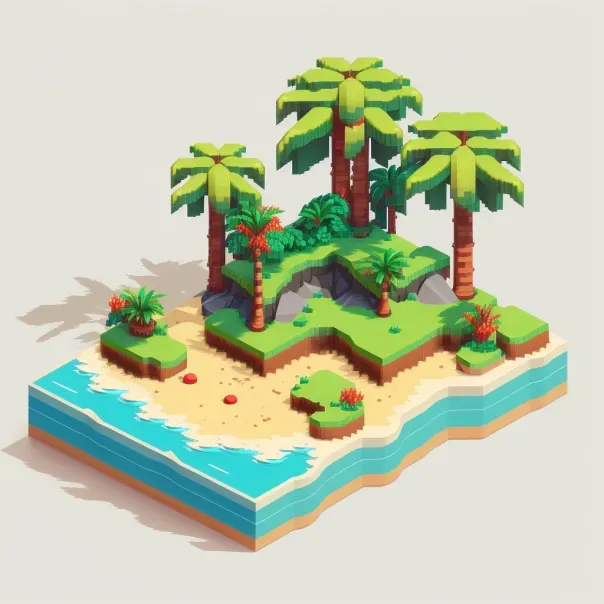 3D Pixel Art Landscapes
