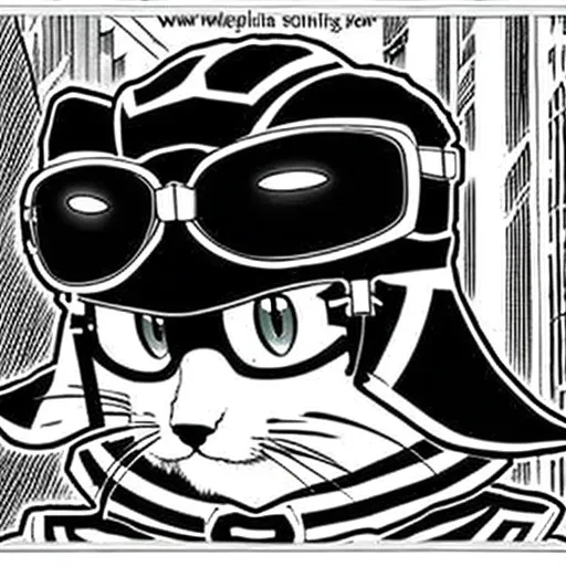 Anime Black And White Futuristic Cats