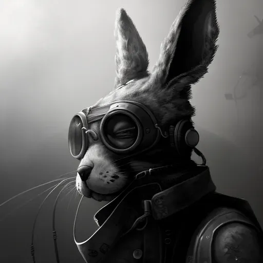 Black And White Steampunk Animal Portraits