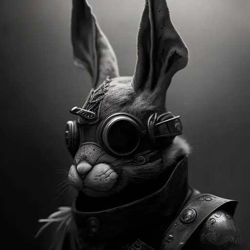 Black And White Steampunk Animal Portraits
