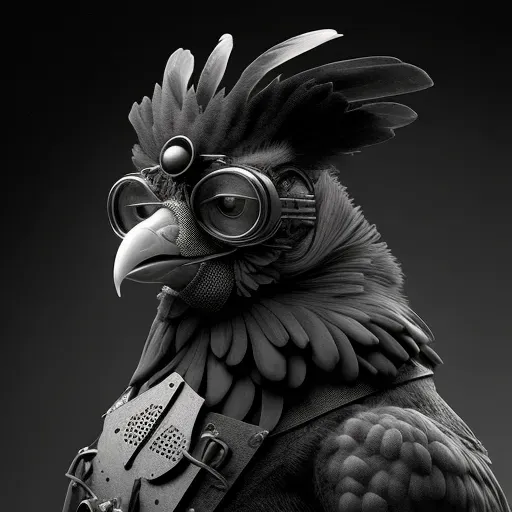 Black And White Steampunk Animal Portraits