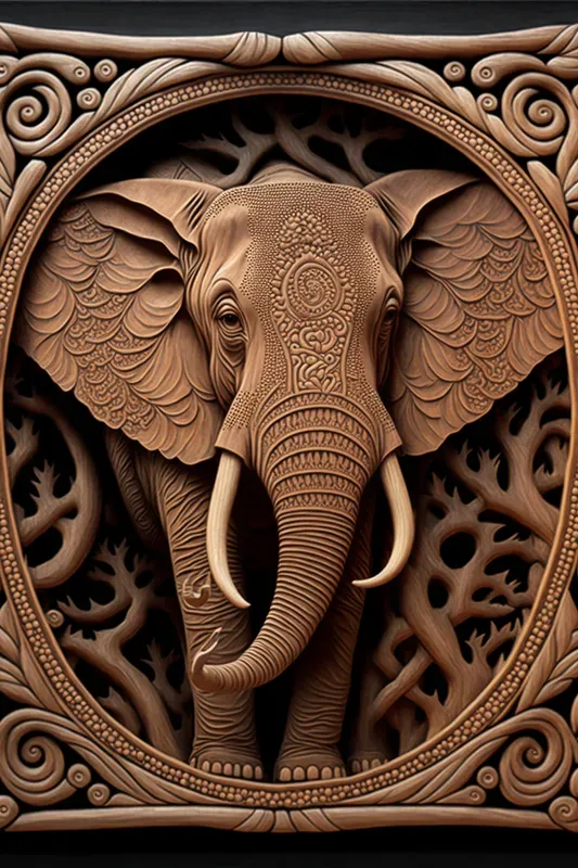 Wood Carving Mandala Art