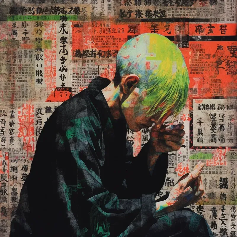 Manga Inspired Collage Art