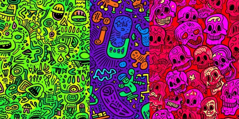 Lsd Trip Inspired Doodles generated by undefined