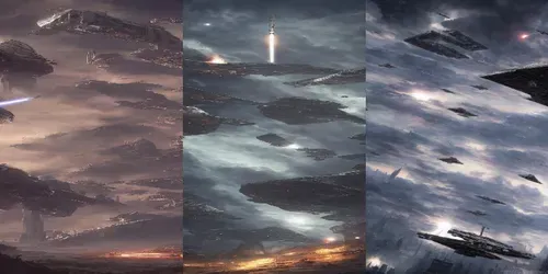 Futuristic Sky Landscapes generated by stable-diffusion