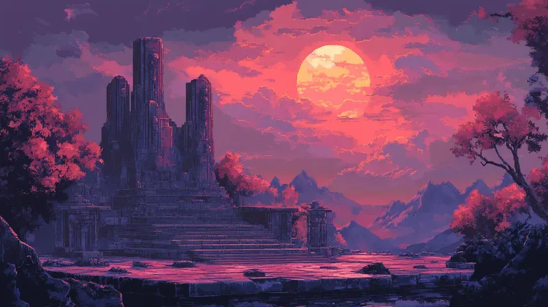 Retro Pixel Art Platform Backgrounds