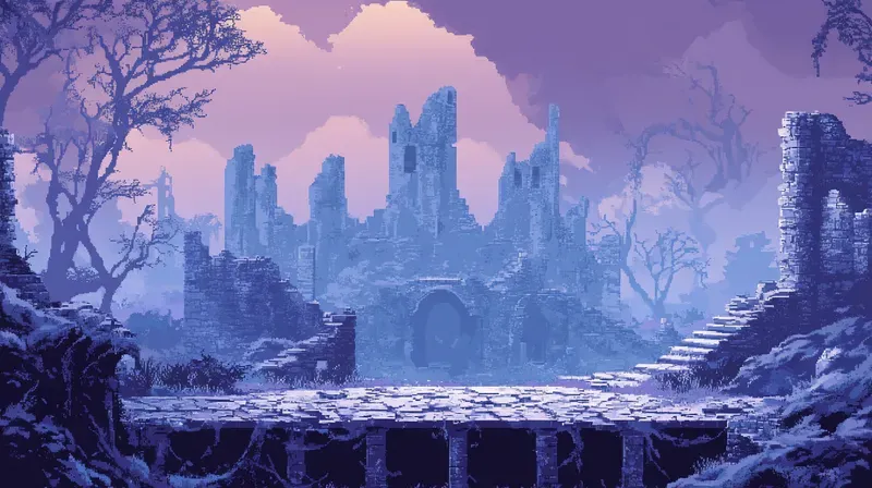 Retro Pixel Art Platform Backgrounds