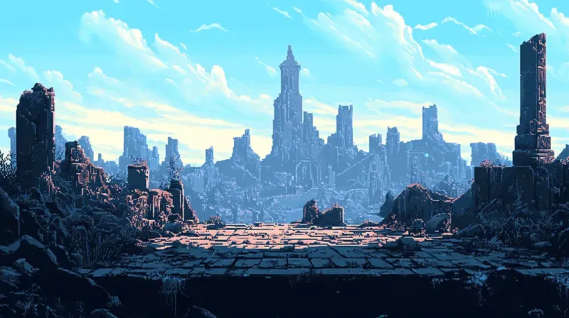 Retro Pixel Art Platform Backgrounds