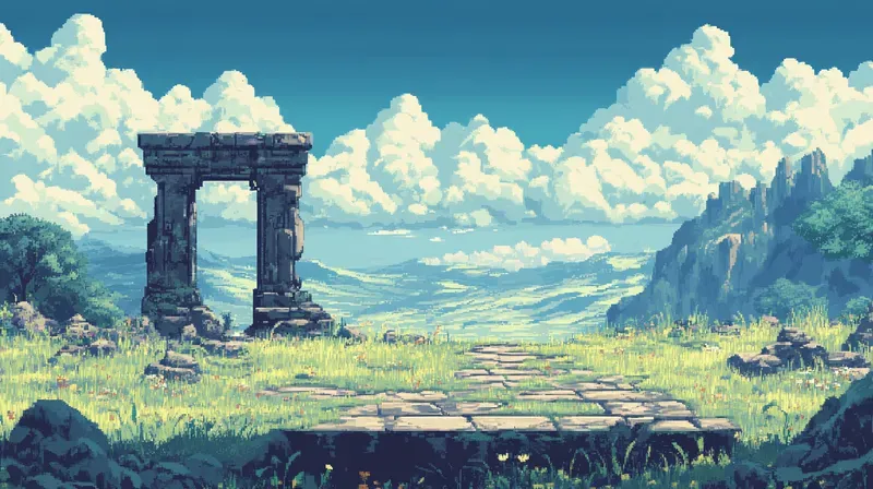 Retro Pixel Art Platform Backgrounds