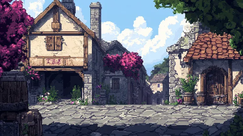 Retro Pixel Art Platform Backgrounds