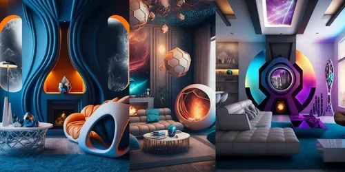 Futuristic Room Interiors Designs generated by midjourney
