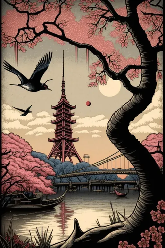 Japanese Ukiyo-e Style Landmark Designers