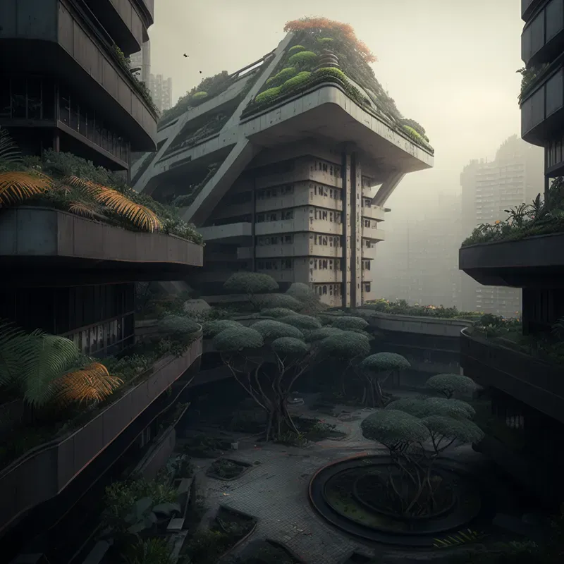 Brutalist Sustainable Concrete Skyscrapers