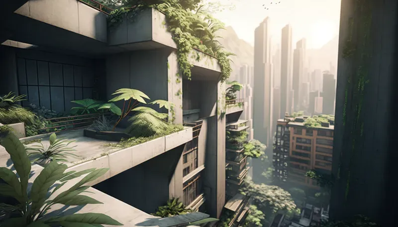 Brutalist Sustainable Concrete Skyscrapers