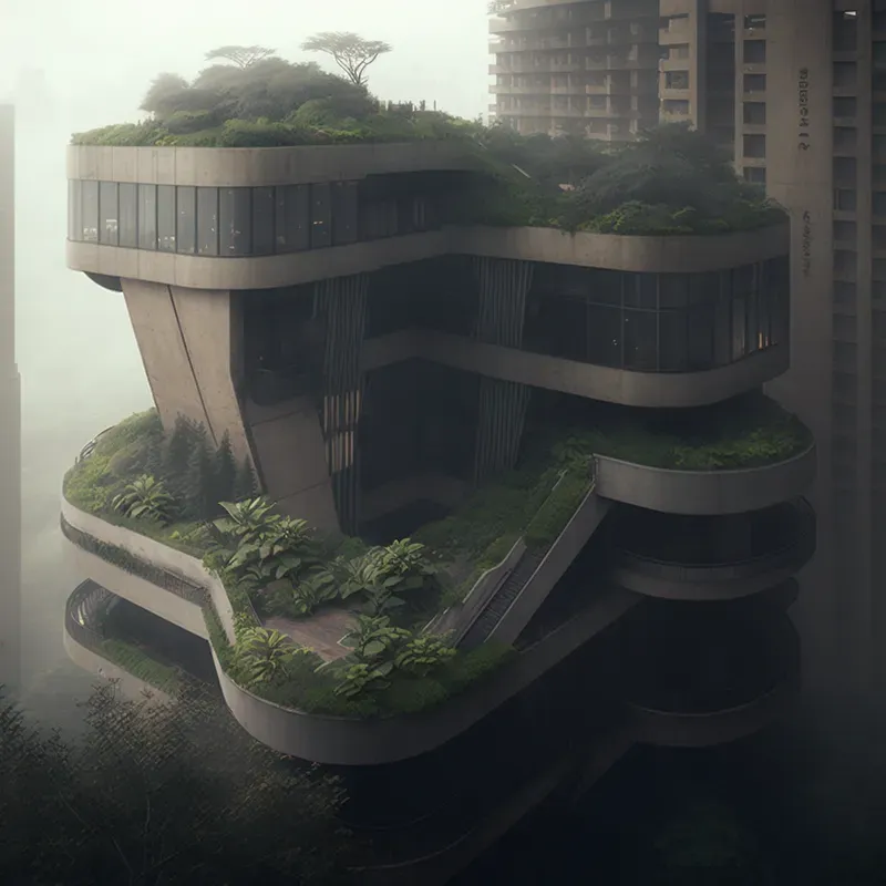 Brutalist Sustainable Concrete Skyscrapers