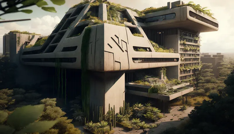Brutalist Sustainable Concrete Skyscrapers