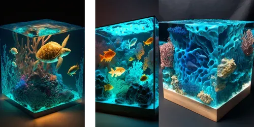 3D Aquariums generated by midjourney