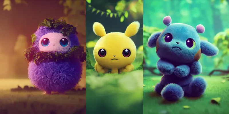 Cute Plushie Forest Creatures generated by undefined