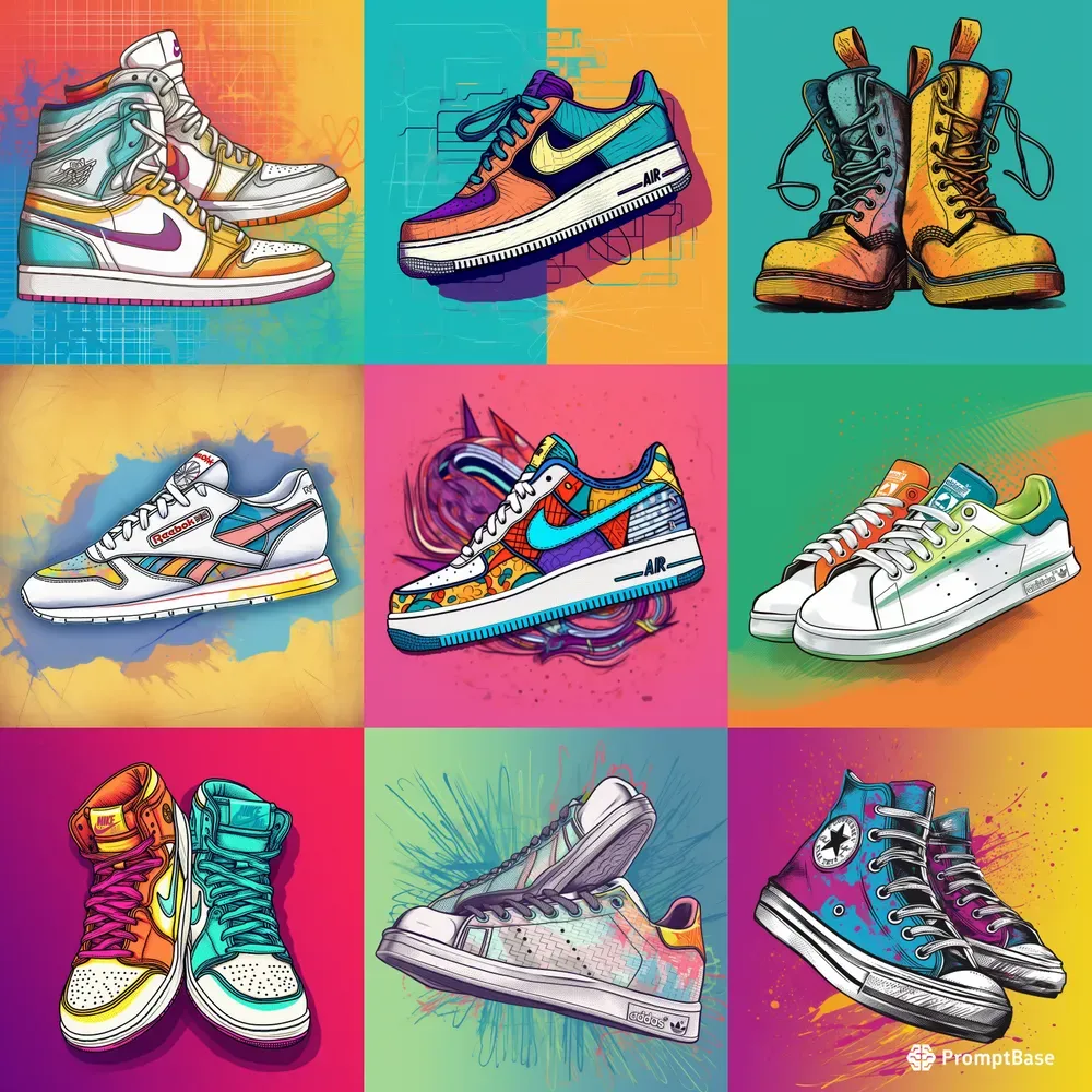Pop Art Style Advertisements For Shoes