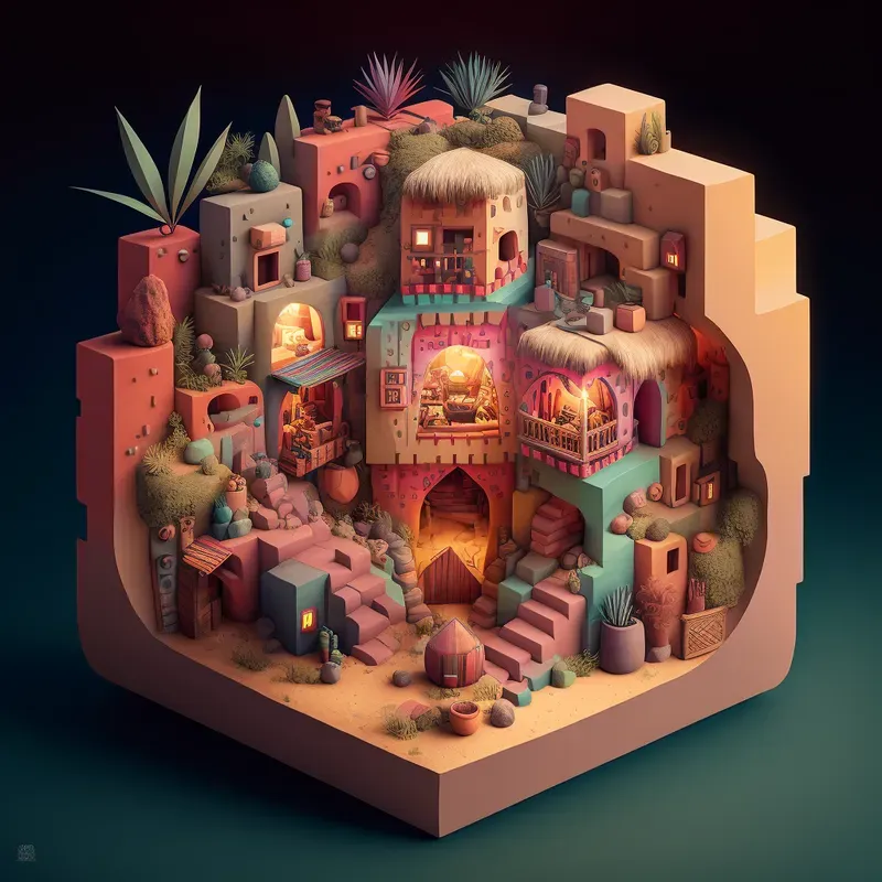 Fantasy Isometric Cube Cities