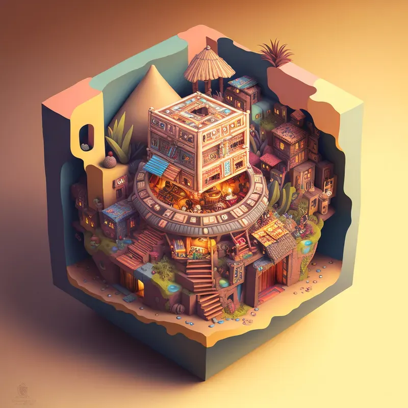 Fantasy Isometric Cube Cities