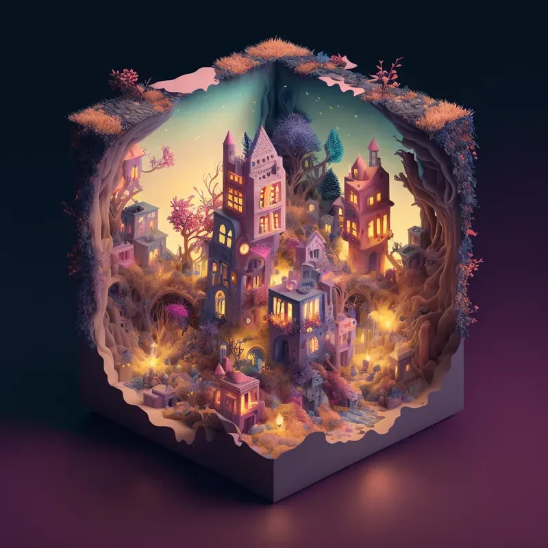 Fantasy Isometric Cube Cities