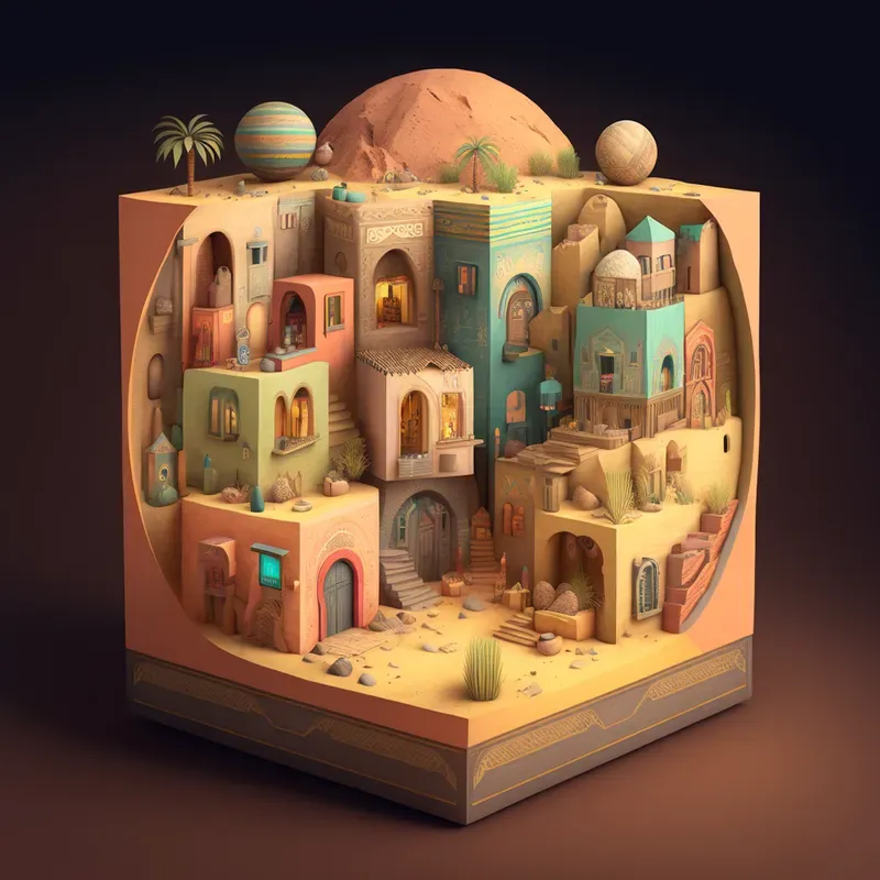 Fantasy Isometric Cube Cities