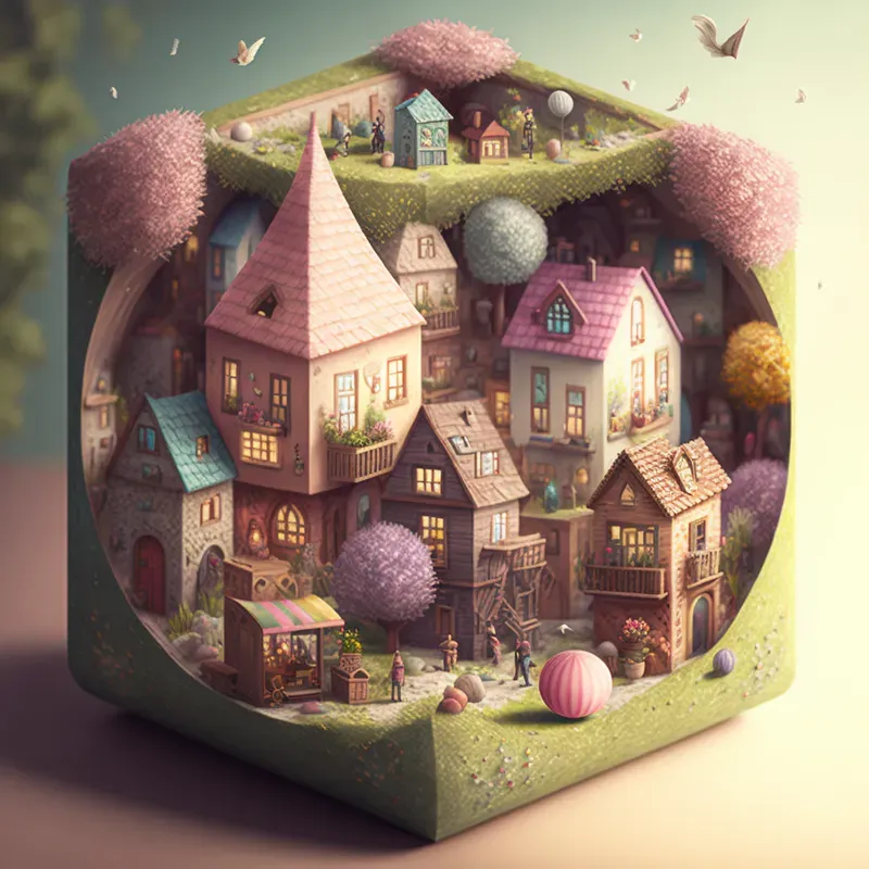 Fantasy Isometric Cube Cities