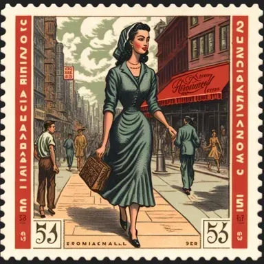1950s Vintage Postal Stamps