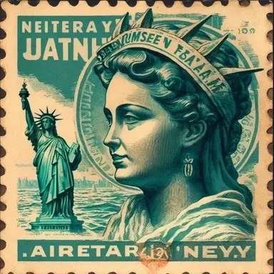 1950s Vintage Postal Stamps