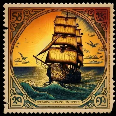 1950s Vintage Postal Stamps