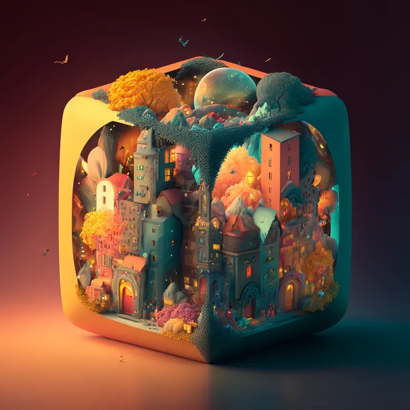 Fantasy Isometric Cube Cities
