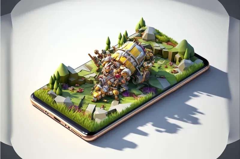 Smartphone 3D Isometric Dioramas