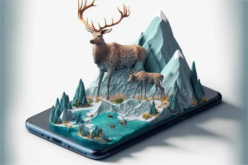 Smartphone 3D Isometric Dioramas