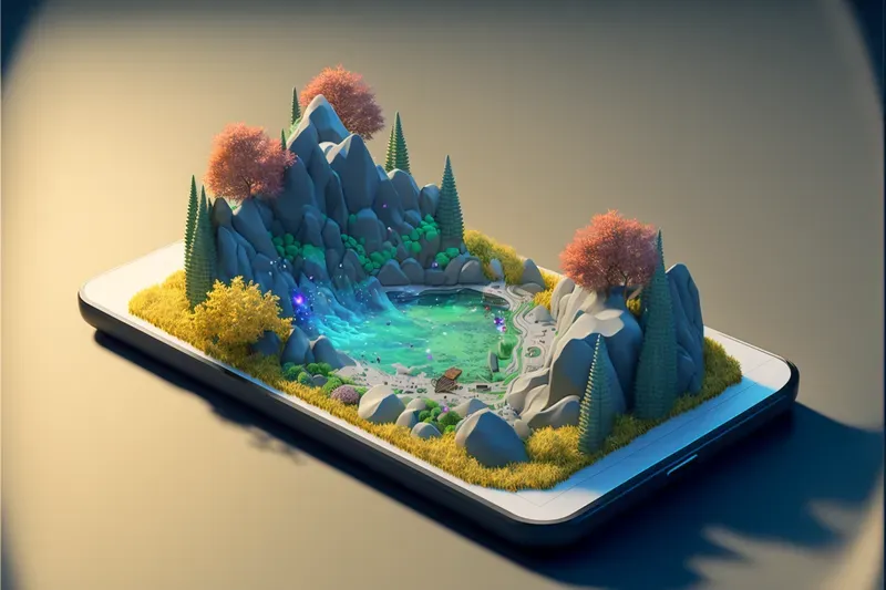 Smartphone 3D Isometric Dioramas
