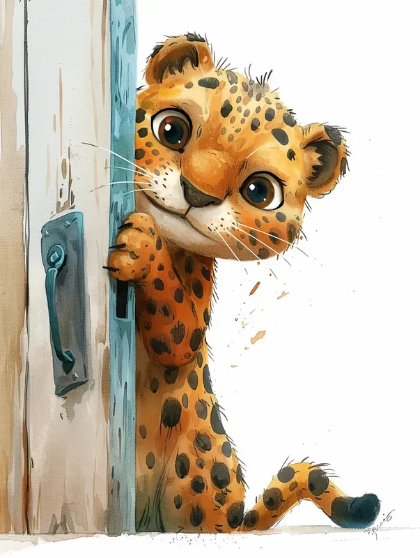 Funny Animals Peeking Around Doors