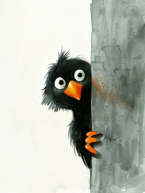 Curious Birds Peeking Around Corners