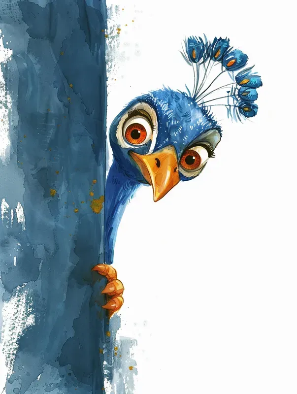 Curious Birds Peeking Around Corners