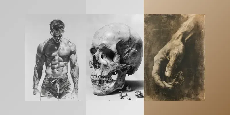 Artistic Anatomy Study Drawings generated by undefined