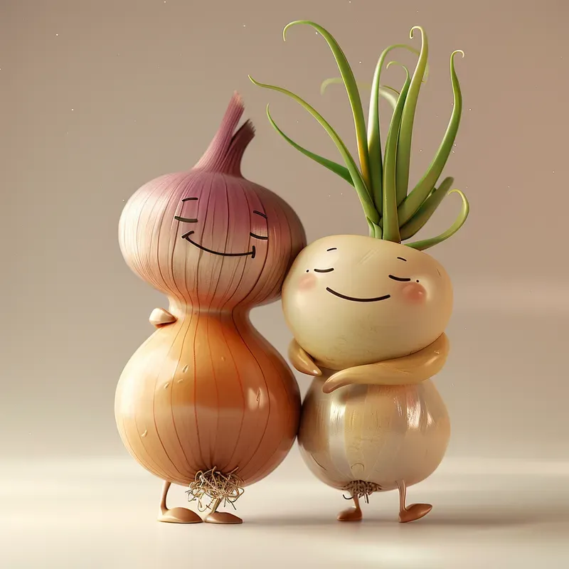 Cute Veggie Couples Characters In Love