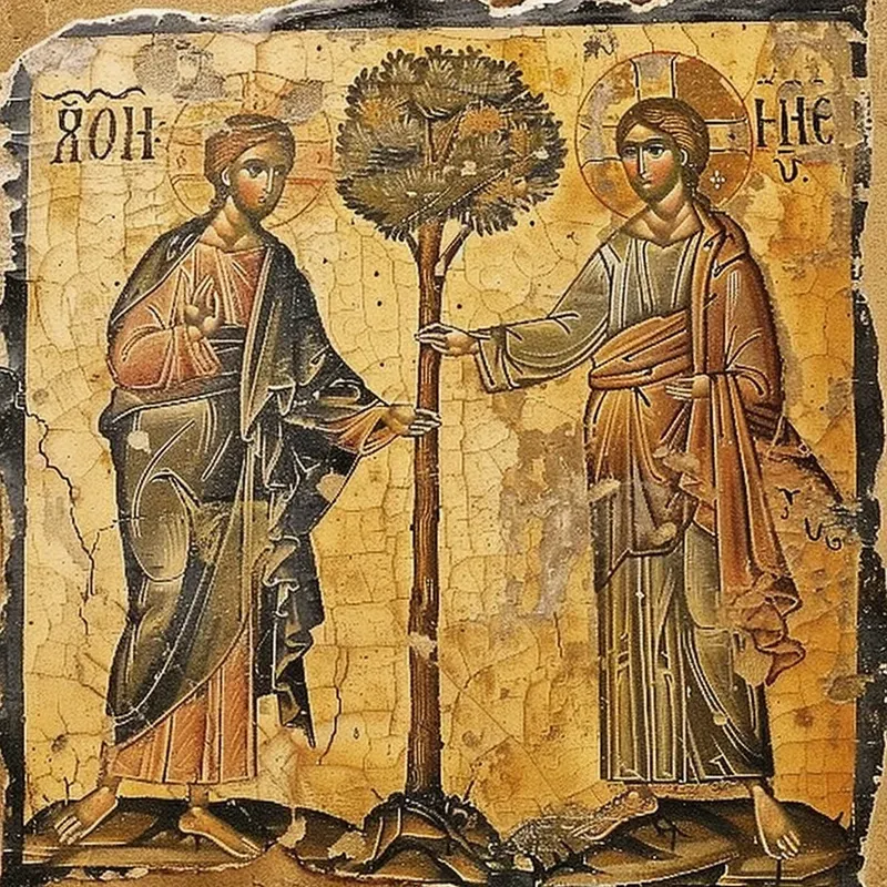 Old Tempera Orthodox Byzantine Icons