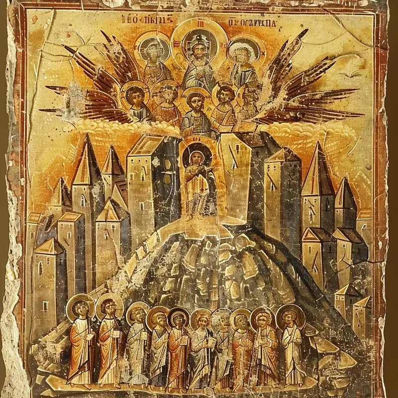 Old Tempera Orthodox Byzantine Icons