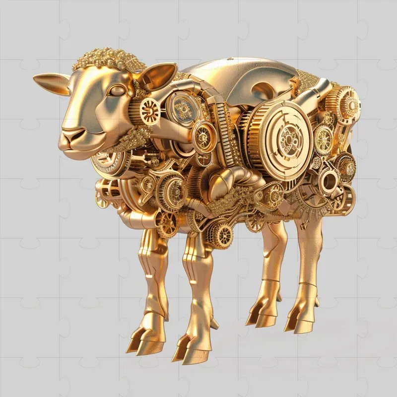 Gold Steampunk Birds And Animals Designs