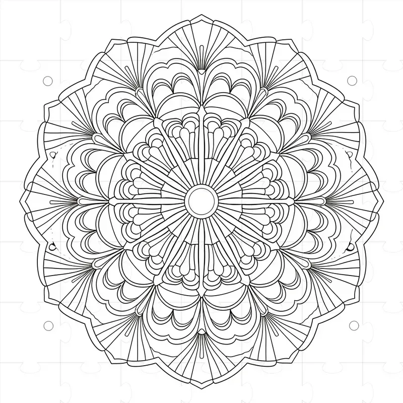 Soft Line Mandala Coloring Book Pages