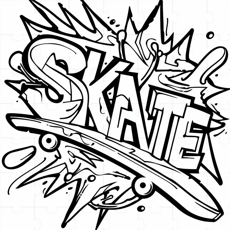 All Ages Graffiti Coloring Book Pages