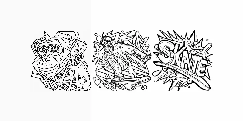 All Ages Graffiti Coloring Book Pages generated by undefined