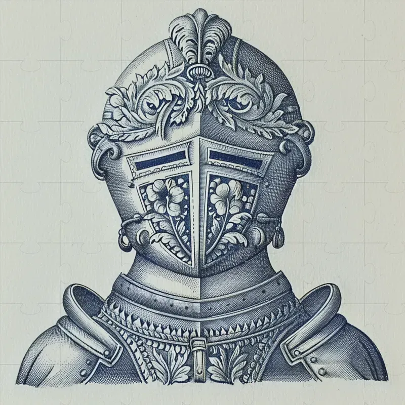 Old Middle Ages Engraving Emblems